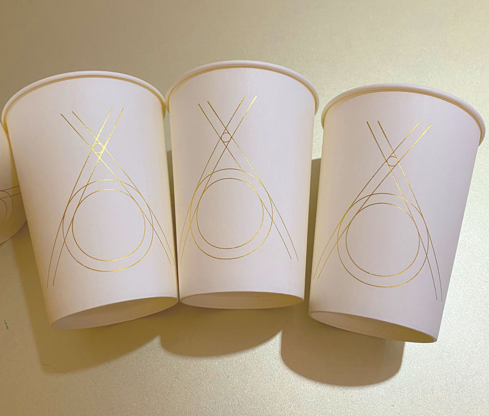 烫金纸杯订制.一次性烫金广告杯